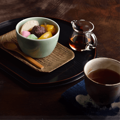 あんみつ（ほうじ茶付き）